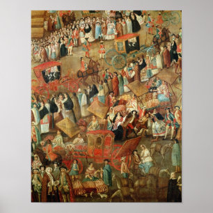 Póster Alcalde en México, detalle de la plaza de carros