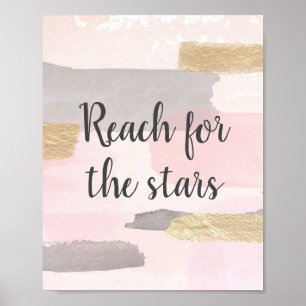 Póster ALCANCE DE LAS ESTRELLAS - Cita Oro rosado