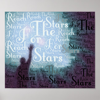 Póster Alcance De Las Estrellas Palabras Tipográficas Pos