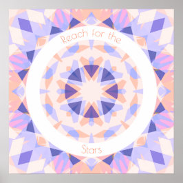 Póster Alcance morado rosado para las estrellas motivacio