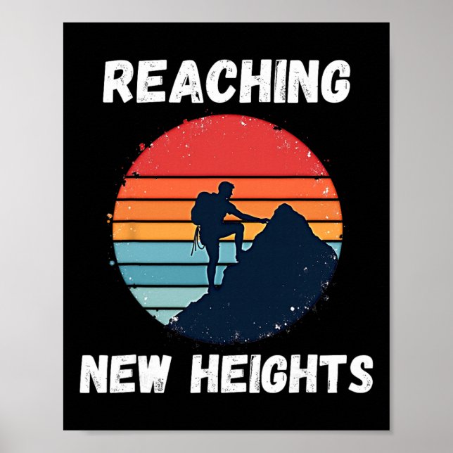 Póster Alcanzando nuevas alturas escalada en roca  (Frente)