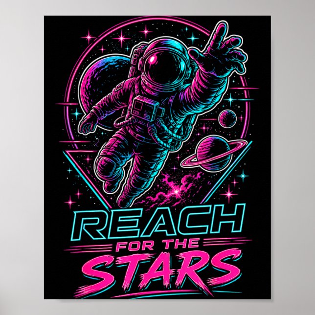 Póster Alcanzar las estrellas mentalidad de crecimiento d (Frente)