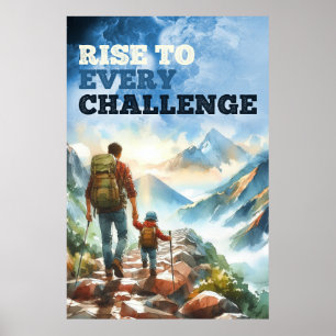 Póster Alcanzar Todos Los Desafíos Motivacionales Para Pa