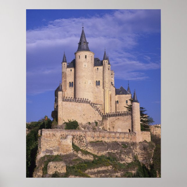 Póster Alcázar, Segovia, Castilla y León, España, Unesco (Frente)