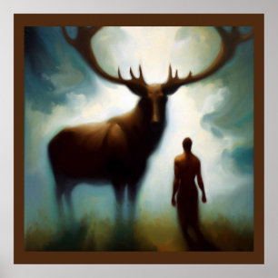 Póster Alce animal espiritual 1