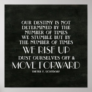 Póster Álcese y mueva adelante la cita inspiradora