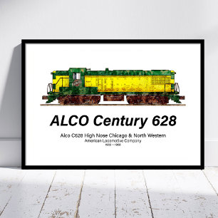 Póster Alco C-628 alias Locomotora Diésel Alco Century 62