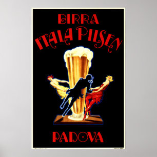 Póster Alcohol BIRRA ITALA PILSEN PADOVA Cerveza Vintage