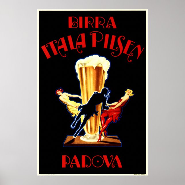 Póster Alcohol BIRRA ITALA PILSEN PADOVA Cerveza Vintage (Frente)
