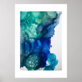 Poster -  Alcohol Ink Art Posters Blue Green