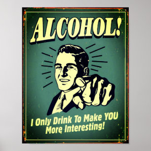 Póster Alcohol poste para decorar el bar