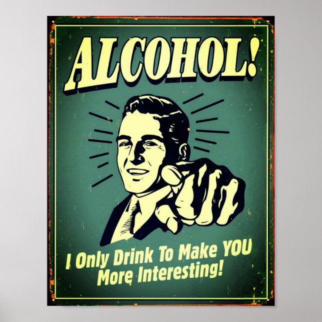 Póster Alcohol poste para decorar el bar (Frente)