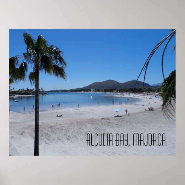 Póster Alcudia Beach and Bay Landscape Mallorca España (Frente)