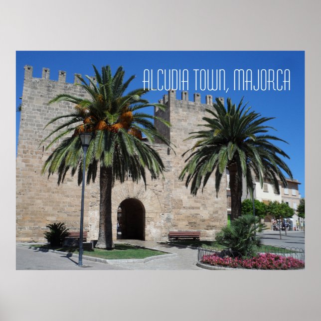 Póster Alcudia Casco Antiguo Escenario Mallorca Mallorca  (Frente)
