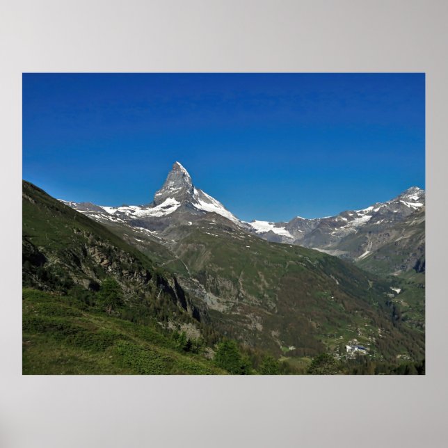 Póster Aldea a los pies del Matterhorn (Frente)