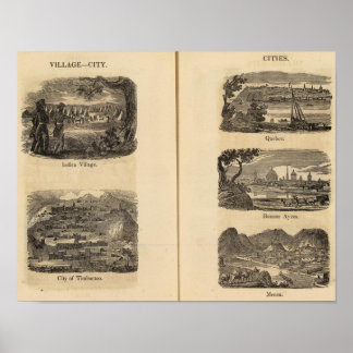 Póster Aldea, ciudades