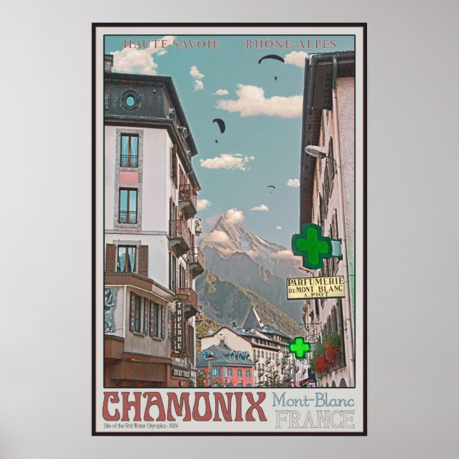 Póster Aldea de Chamonix (blanca) (Frente)