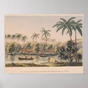 Póster Aldea de Matavae, Tahití