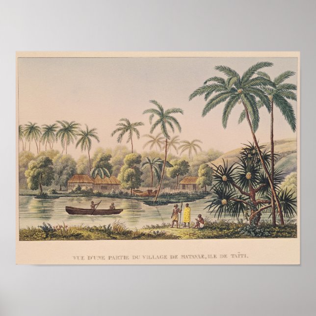 Póster Aldea de Matavae, Tahití (Frente)
