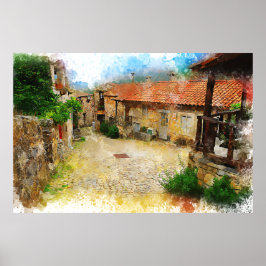 Póster Aldea de montaña, Casal de São Simåo Portugal