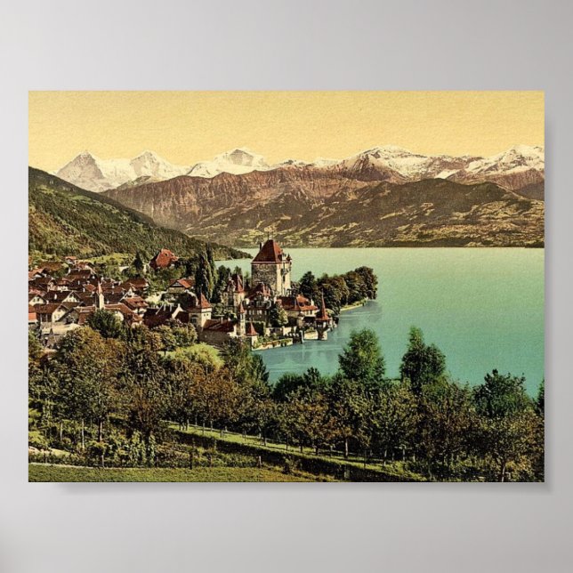 Póster Aldea de Oberhofen, Bernese Oberland, Suiza c (Frente)