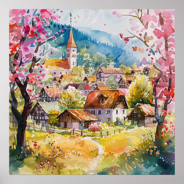 Póster Aldea de primavera (Frente)