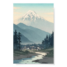 Aldea del río Fuji Moderno Ukiyo-e Zen