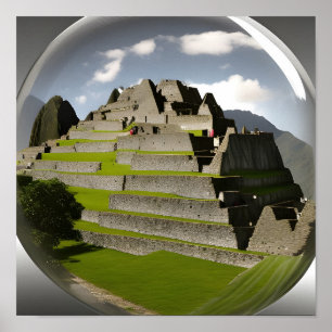 Póster Aldea inca en el Valle Sagrado