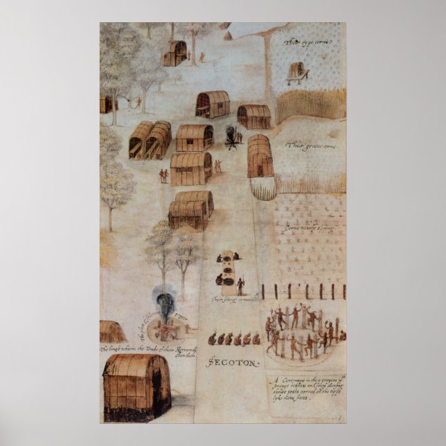 Póster Aldea india de Secoton (Frente)