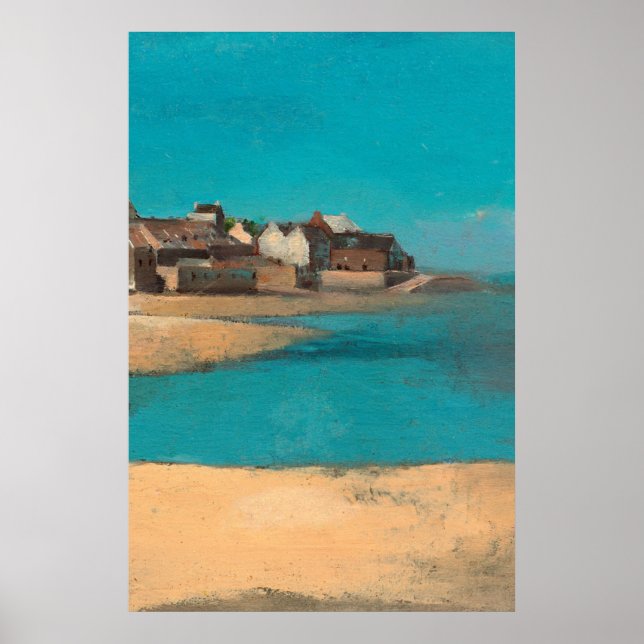 Póster Aldea junto al mar en Bretaña, por Odilon Redon (Frente)