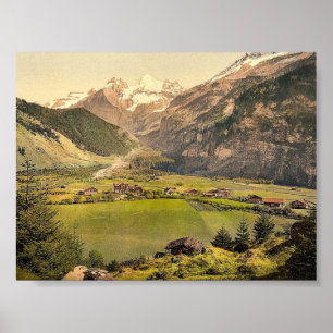 Póster Aldea Kandersteg y grupo montañoso Blumlisalp,