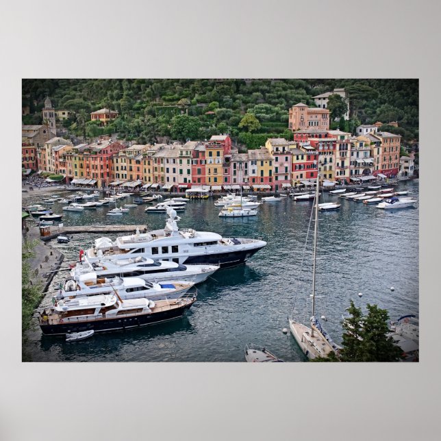 Póster Aldea portuaria italiana - Portofino (Frente)