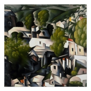 Póster Aldeas de Kayakoy Casas Griegas Arte Abstracto