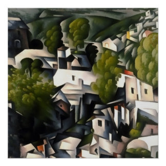 Póster Aldeas de Kayakoy Casas Griegas Arte Abstracto