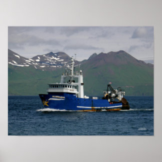Póster Aldebaran, pescador arrastrero en puerto holandés,