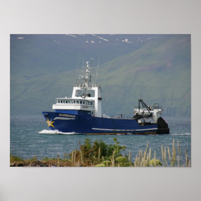 Póster Aldebaran, pescador arrastrero en puerto holandés, (Frente)