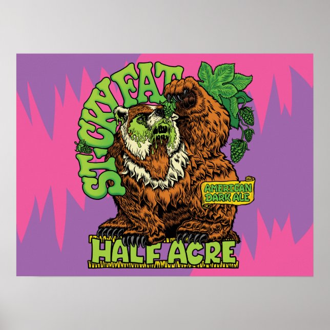 Póster Ale oscuro y pegajoso de grasa estadounidense (Frente)