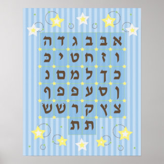 Póster Alef Beis Poster (azul claro)