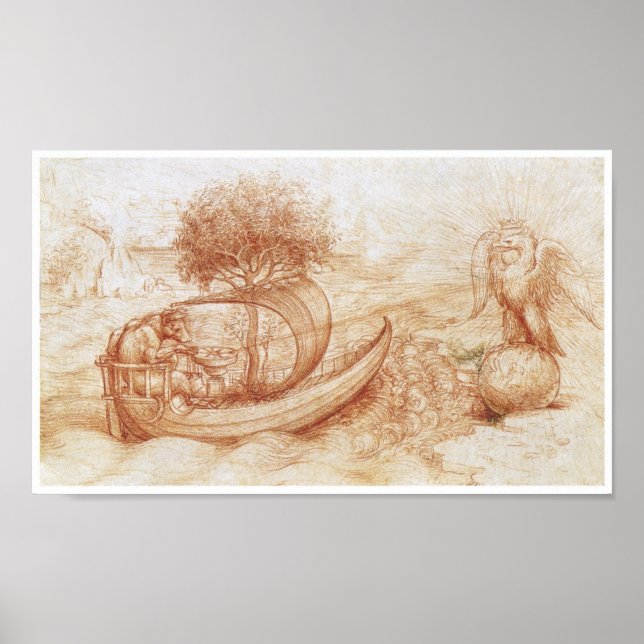 Póster Alegoría con lobo y águila, Da Vinci (Frente)