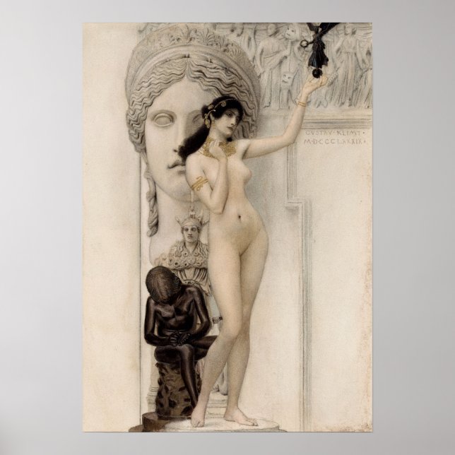 Póster Alegoría de la escultura — Gustav Klimt (1889) (Frente)
