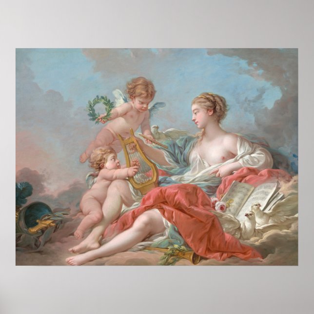 Póster Alegoría de la música - François Boucher Bella Art (Frente)
