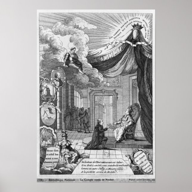 Póster Alegoría del informe dado a Luis XVI (Frente)