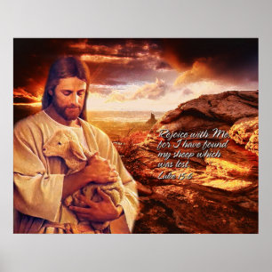 Póster Alégrate conmigo. Luke 15:6 Imprimir