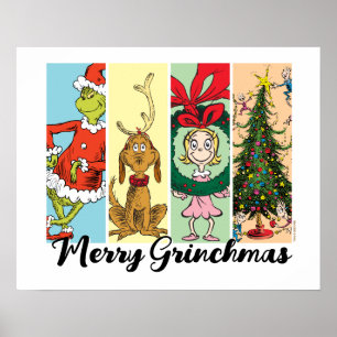 Póster Alegre Collage Navideño del Grinch