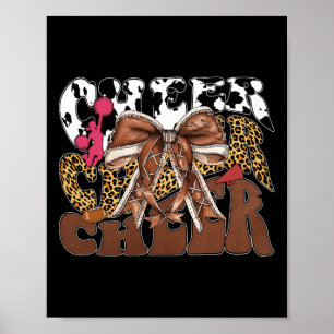 Póster Alegre Coquette Football Bow Game Day Mujeres Chic