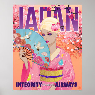 Póster Alegre en Japón Pequeño