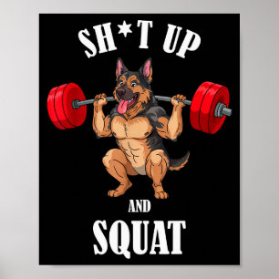 Póster Alegre Entrenamiento de Fitness con Sentadillas Pa