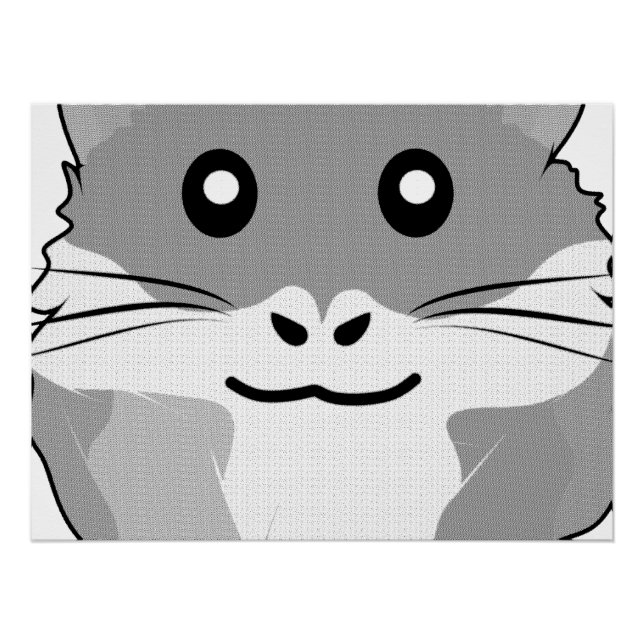 Póster Alegre Hamster Minimalista (Anverso)
