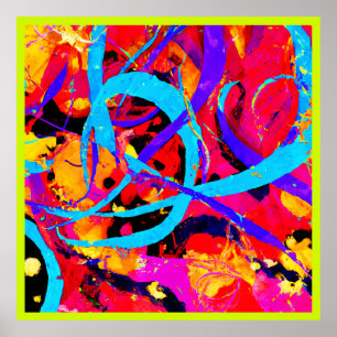 Póster Alegre juego de patrones coloridos