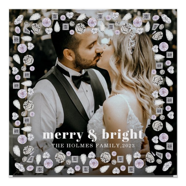 Póster alegre y luminosa foto de pareja de navidades mode (Anverso)